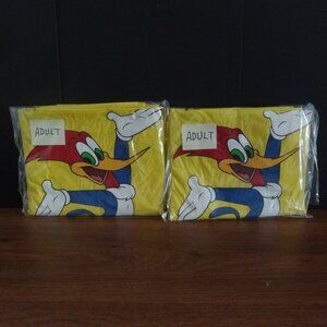 UNIVERSAL STUDIOS ~Lot of 2 ~CLASSIC Woody Woodpecker Yellow Rain Ponchos ~ADULT